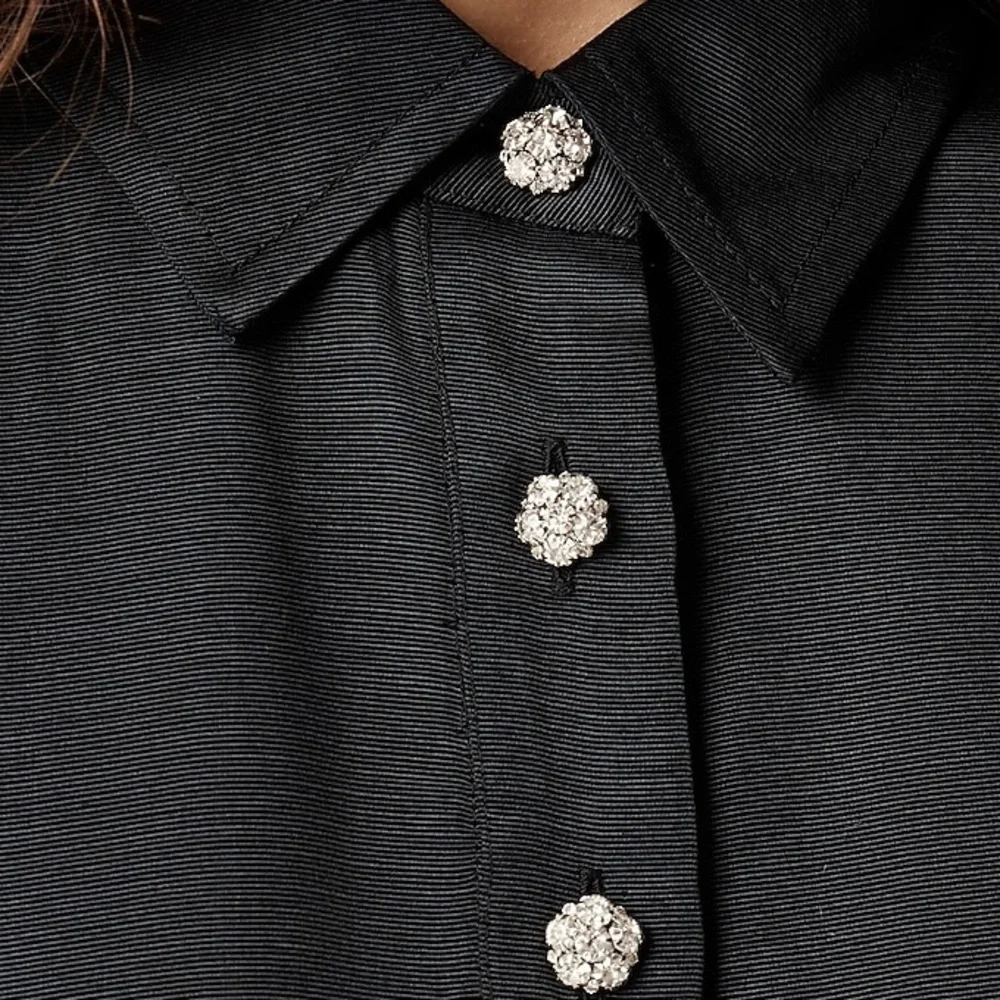 J.Crew Collection shirtdress with jewel buttons black size 12 NWT